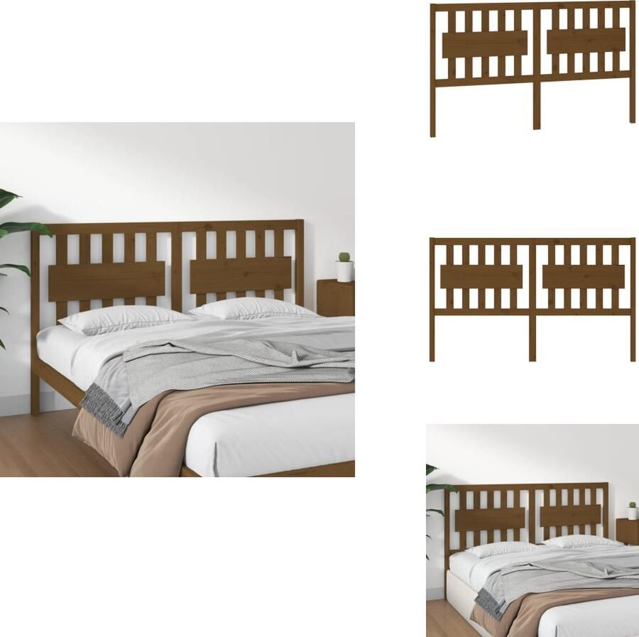 VidaXL Hoofdbord Hoofdborden Hoofdeinde Houten Hoofdbord 155 5x4x100 cm massief grenenhout honingbruin