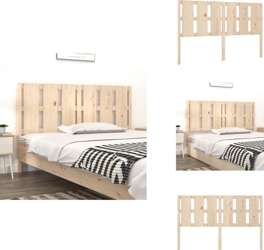 VidaXL Hoofdbord Hoofdborden Hoofdeinde Houten Hoofdbord 155-5x4x100 cm massief grenenhout - Foto 2