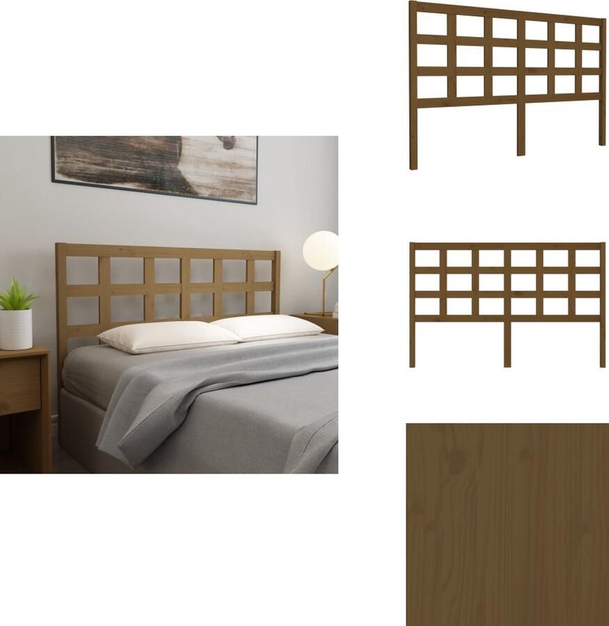 VidaXL Hoofdbord Hoofdborden Hoofdeinde Houten Hoofdbord 156x4x100 cm massief grenenhout honingbruin