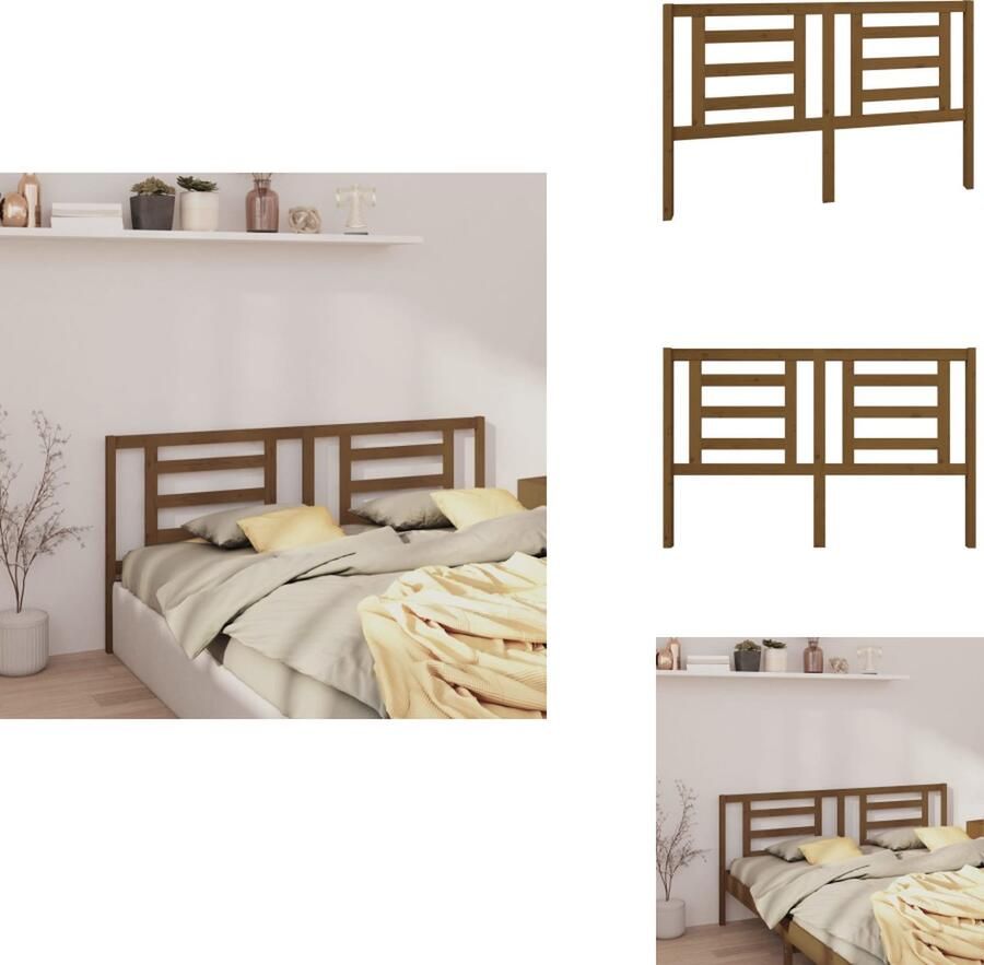 VidaXL Hoofdbord Hoofdborden Hoofdeinde Houten Hoofdbord 156x4x100 cm massief grenenhout honingbruin