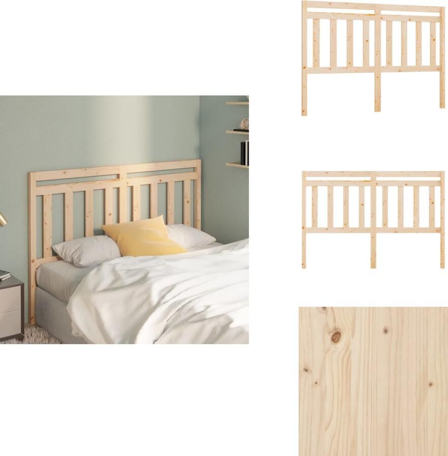 VidaXL Hoofdbord Hoofdborden Hoofdeinde Houten Hoofdbord 156x4x100 cm massief grenenhout