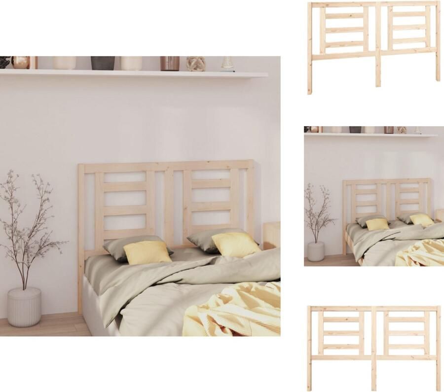 VidaXL Hoofdbord Hoofdborden Hoofdeinde Houten Hoofdbord 156x4x100 cm massief grenenhout - Foto 2