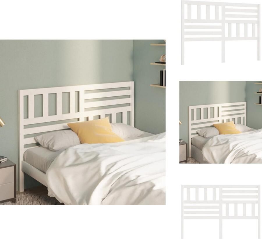 VidaXL Hoofdbord Hoofdborden Hoofdeinde Houten Hoofdbord 156x4x100 cm massief grenenhout wit