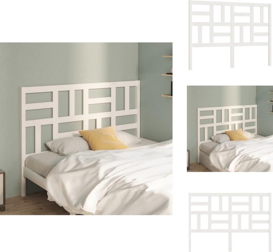 VidaXL Hoofdbord Hoofdborden Hoofdeinde Houten Hoofdbord 156x4x104 cm massief grenenhout wit