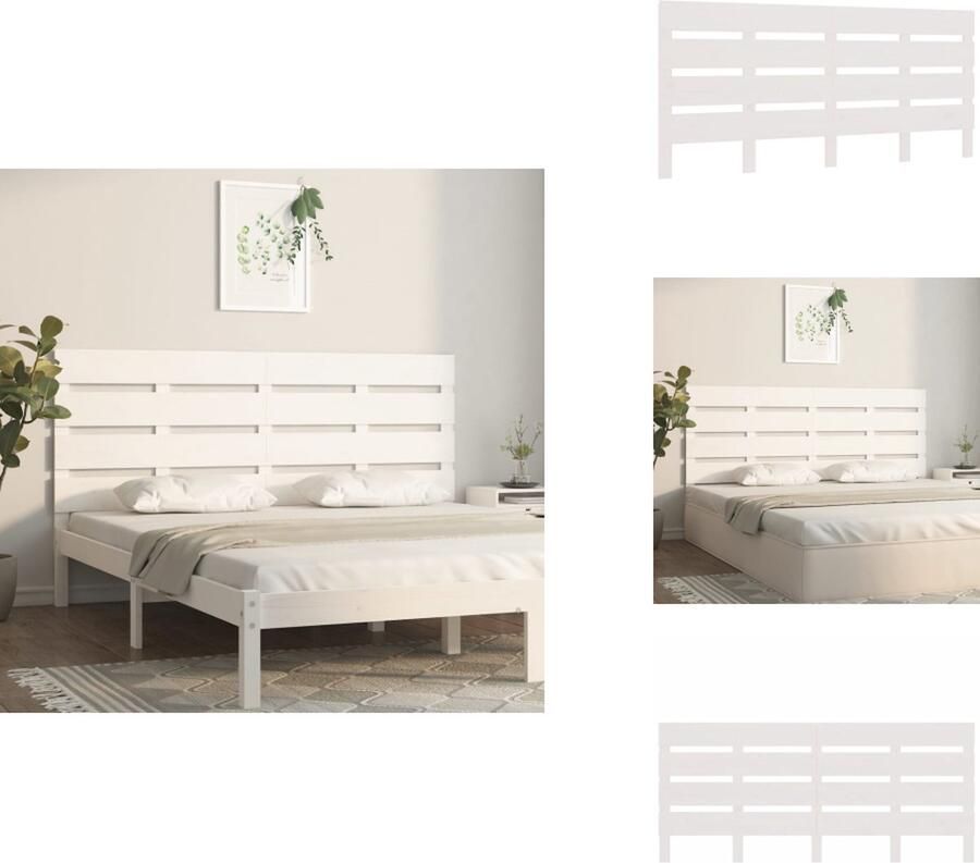 VidaXL Hoofdbord Hoofdborden Hoofdeinde Houten Hoofdbord 160x3x80 cm massief grenenhout wit