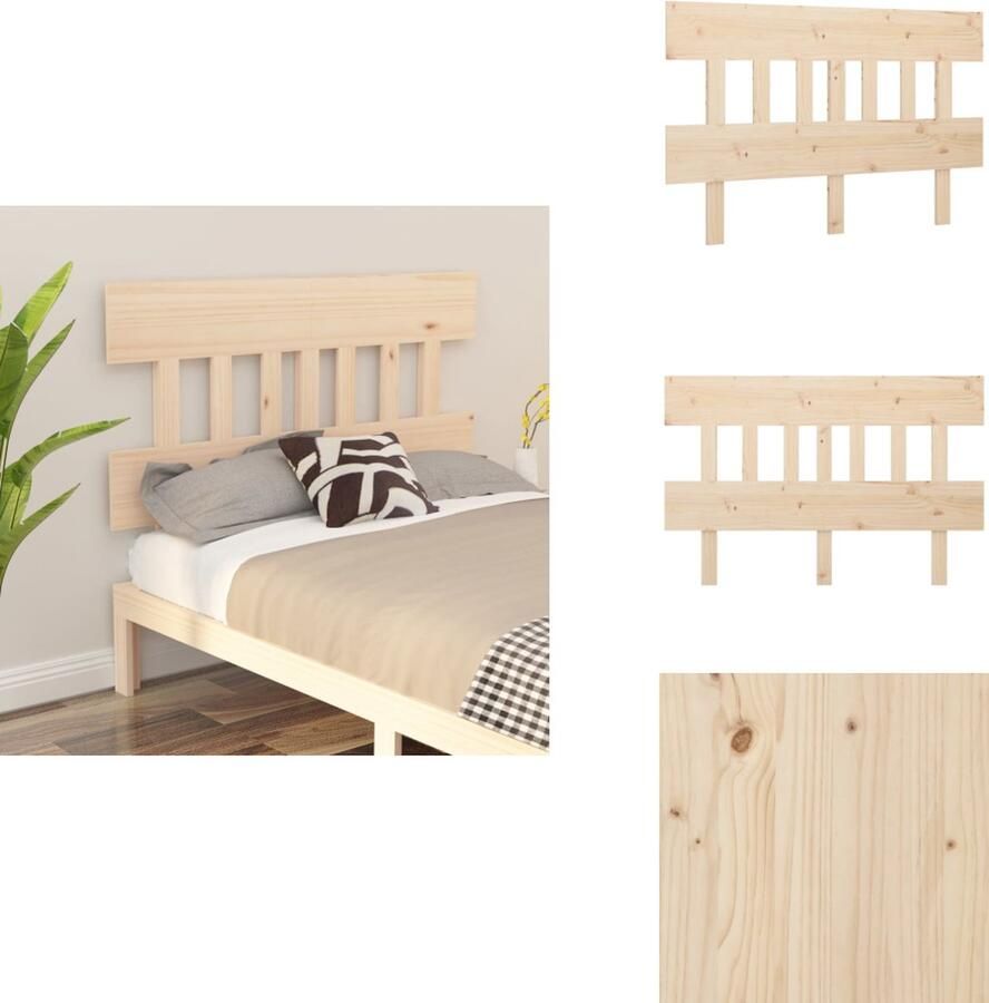 VidaXL Hoofdbord Hoofdborden Hoofdeinde Houten Hoofdbord 163-5x3x81 cm massief grenenhout - Foto 1