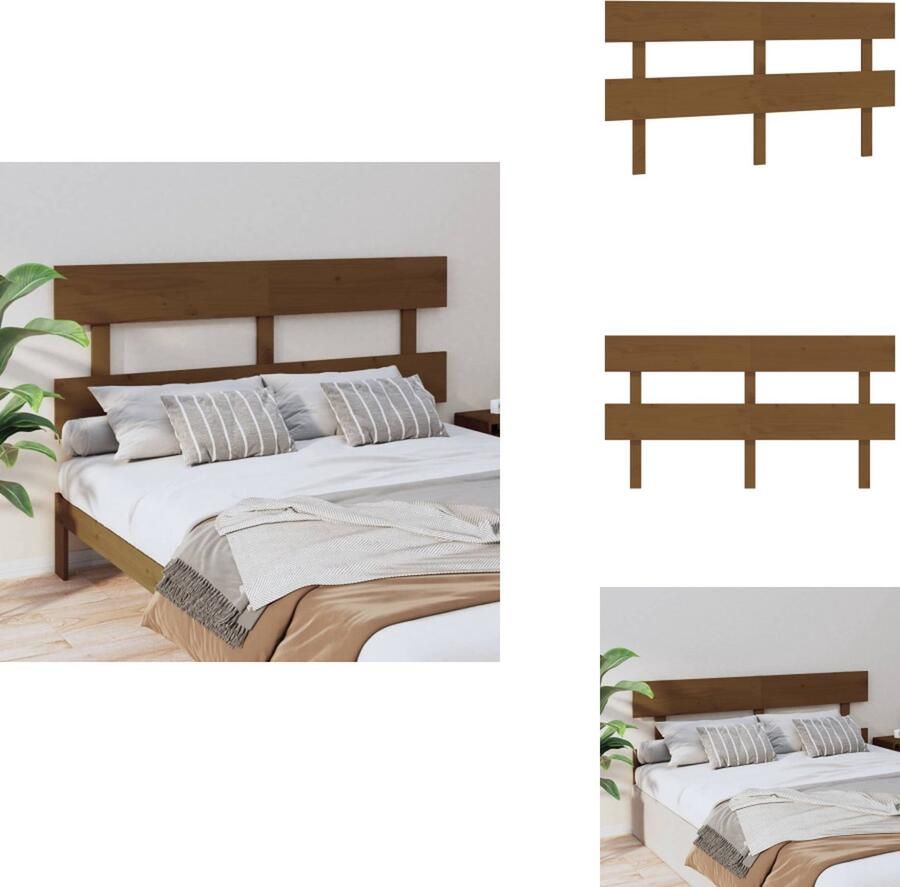 VidaXL Hoofdbord Hoofdborden Hoofdeinde Houten Hoofdbord 164x3x81 cm massief grenenhout honingbruin