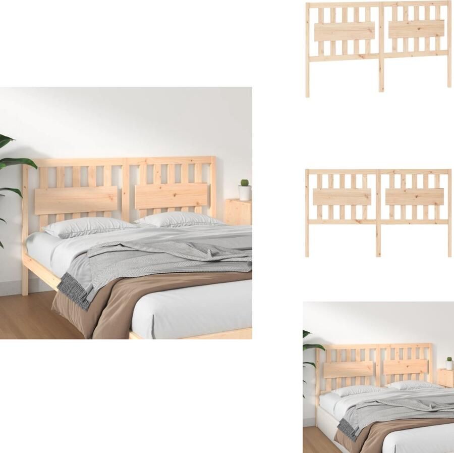 VidaXL Hoofdbord Hoofdborden Hoofdeinde Houten Hoofdbord 165 5x4x100 cm massief grenenhout - Foto 2