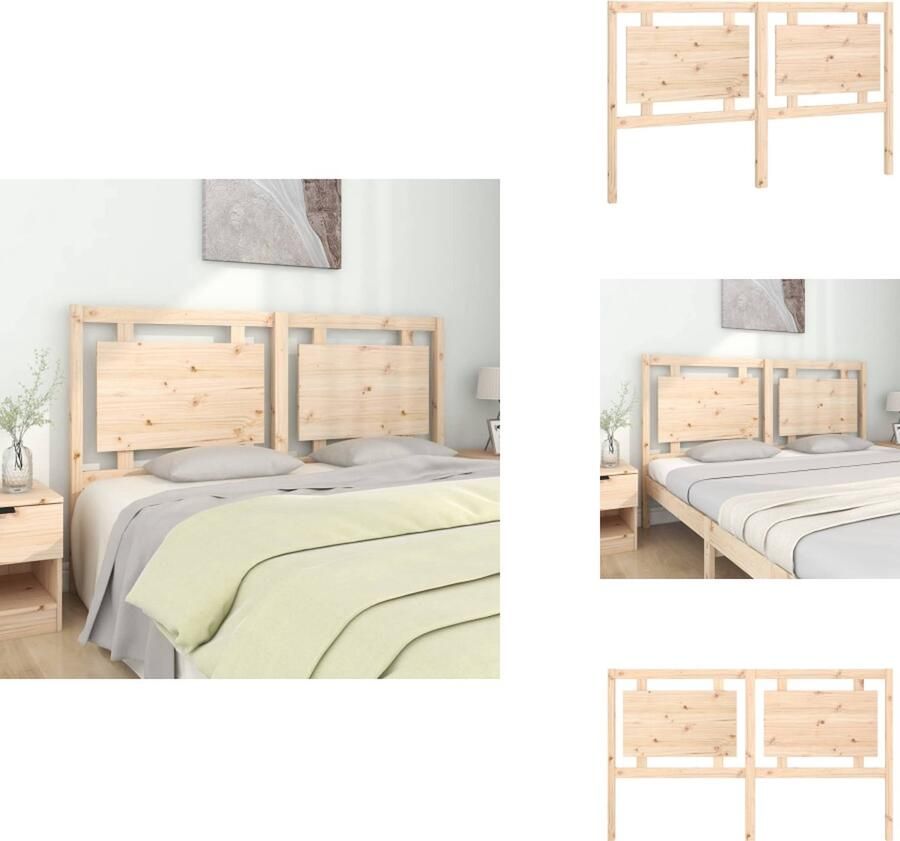 VidaXL Houten Hoofdeinde Rustieke Charme Hoofdbord 165.5 x 4 x 100 cm Massief Grenenhout Bedonderdeel