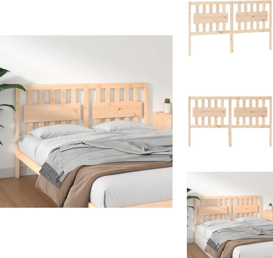 VidaXL Hoofdbord Hoofdborden Hoofdeinde Houten Hoofdbord 165 5x4x100 cm massief grenenhout
