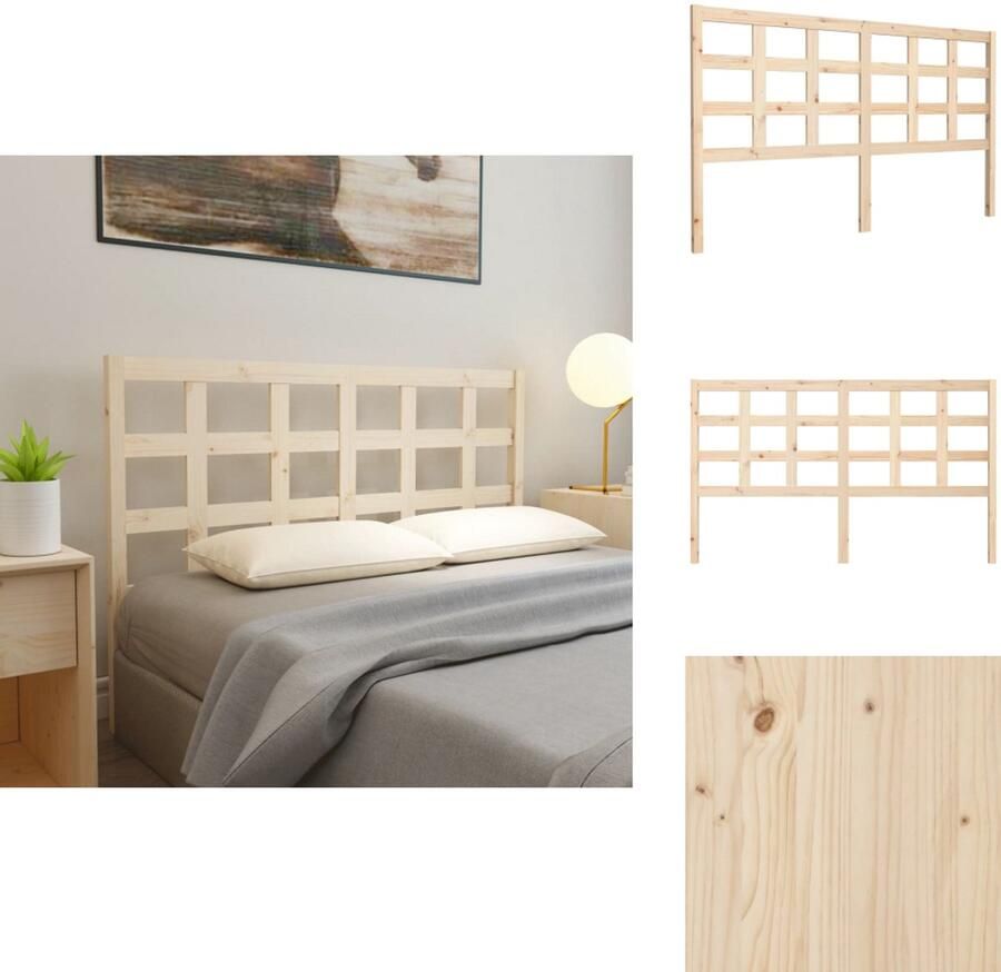VidaXL Hoofdbord Hoofdborden Hoofdeinde Houten Hoofdbord 165-5x4x100 cm massief grenenhout
