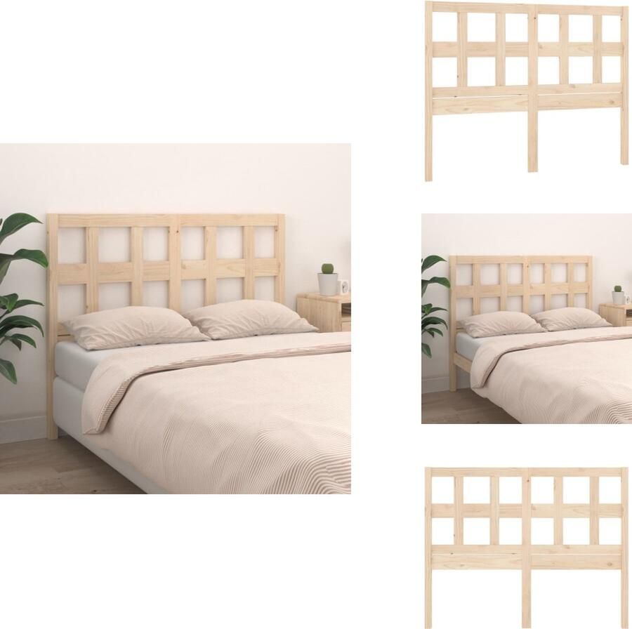 VidaXL Houten Hoofdeinde Stijlvolle Toevoeging aan Je Bedframe Grenenhout 165.5 x 4 x 100 cm Rustiek Bedonderdeel
