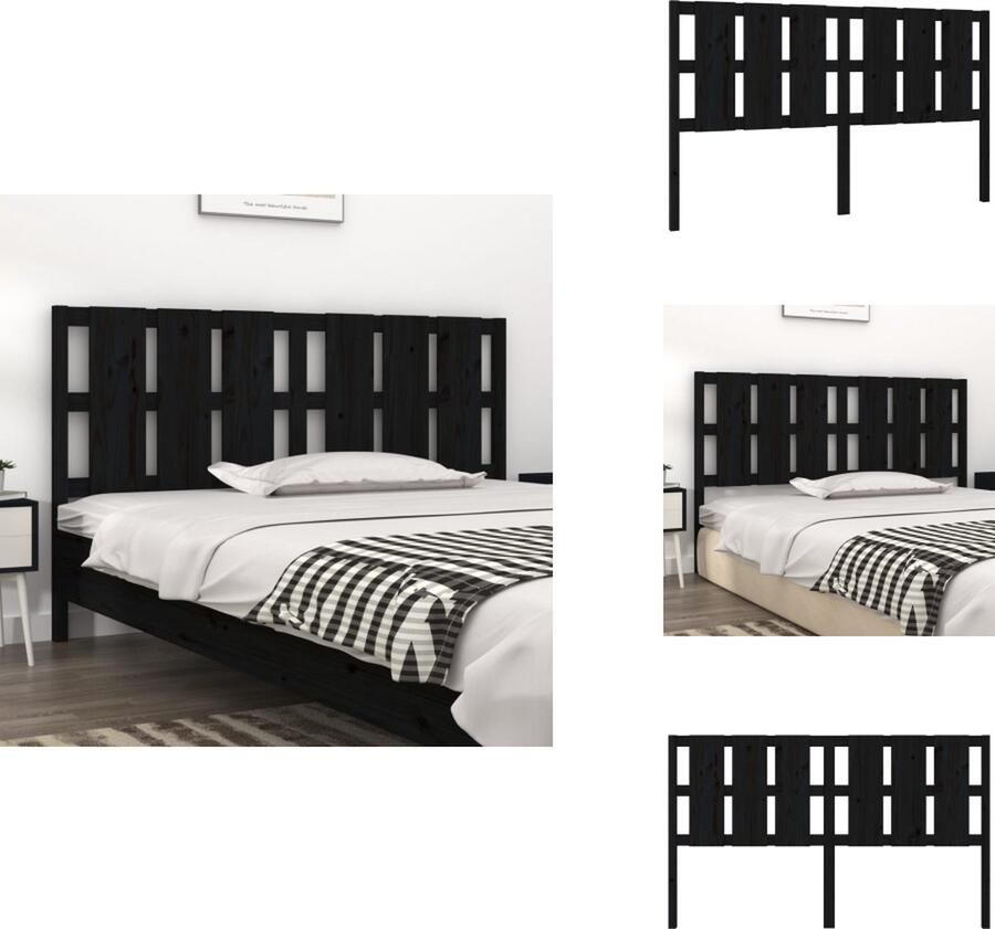 VidaXL Hoofdbord Hoofdborden Hoofdeinde Houten Hoofdbord 165 5x4x100 cm massief grenenhout zwart