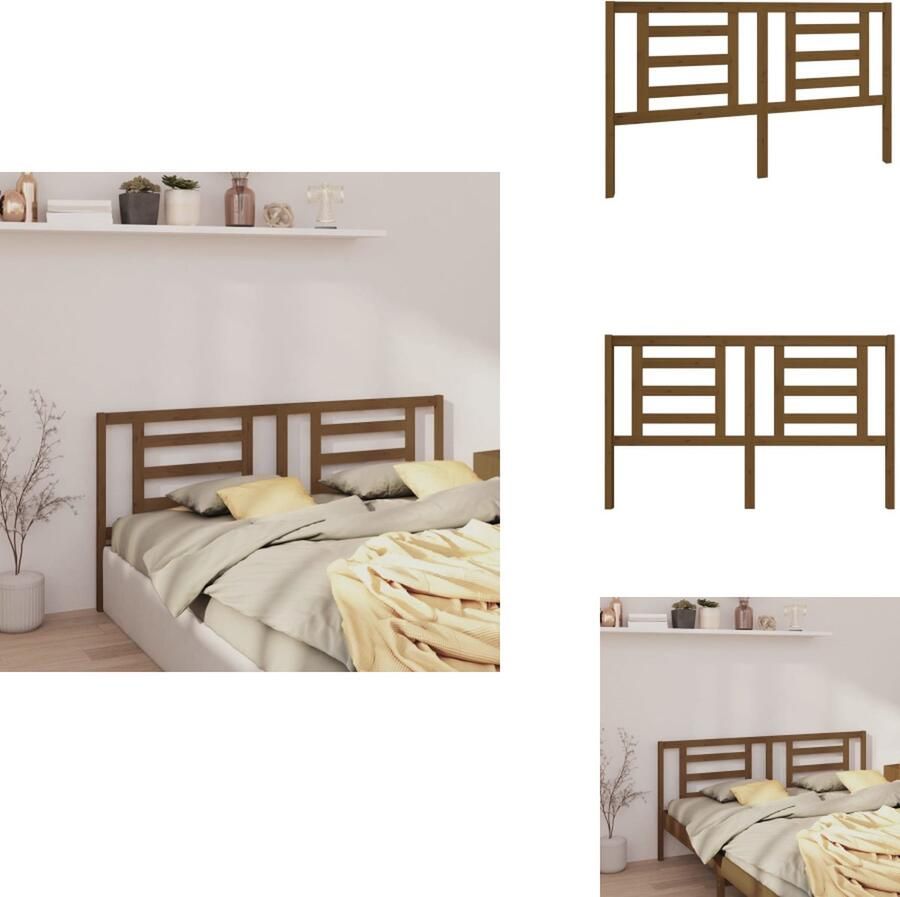 VidaXL Hoofdbord Hoofdborden Hoofdeinde Houten Hoofdbord 166x4x100 cm massief grenenhout honingbruin
