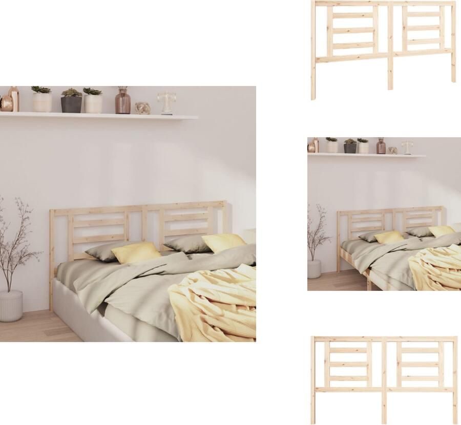 VidaXL Hoofdbord Hoofdborden Hoofdeinde Houten Hoofdbord 166x4x100 cm massief grenenhout - Foto 3