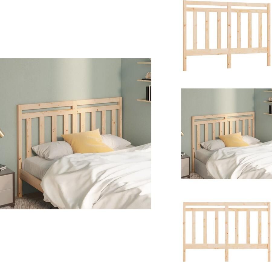 VidaXL Hoofdbord Hoofdborden Hoofdeinde Houten Hoofdbord 166x4x100 cm massief grenenhout