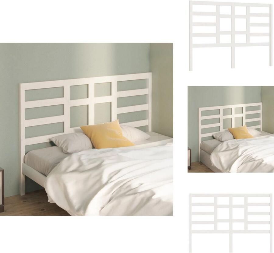 VidaXL Hoofdbord Hoofdborden Hoofdeinde Houten Hoofdbord 166x4x104 cm massief grenenhout wit