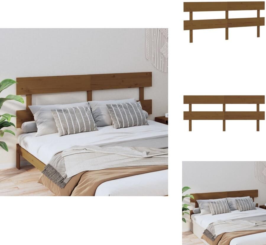 VidaXL Hoofdbord Hoofdborden Hoofdeinde Houten Hoofdbord 184x3x81 cm massief grenenhout honingbruin