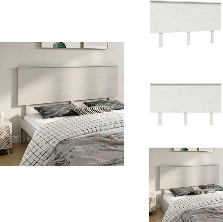 VidaXL Hoofdbord Hoofdborden Hoofdeinde Houten Hoofdbord 184x6x82 5 cm massief grenenhout wit