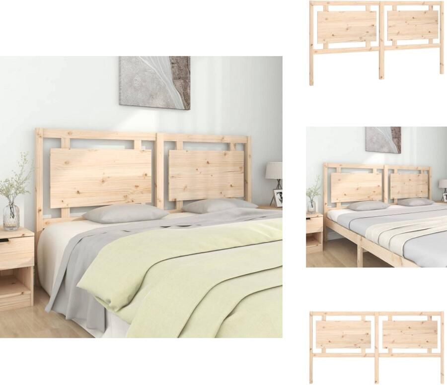 VidaXL Hoofdbord Hoofdborden Hoofdeinde Houten Hoofdbord 185 5x4x100 cm massief grenenhout - Foto 2