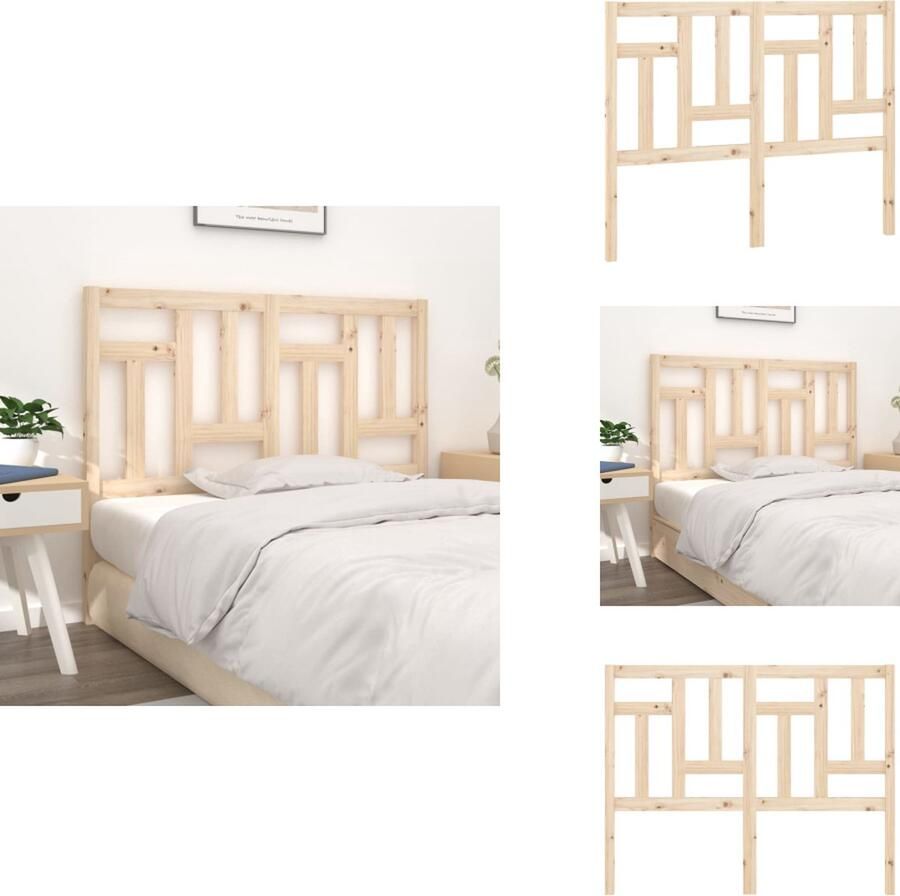 VidaXL Hoofdbord Hoofdborden Hoofdeinde Houten Hoofdbord 185 5x4x100 cm massief grenenhout zwart