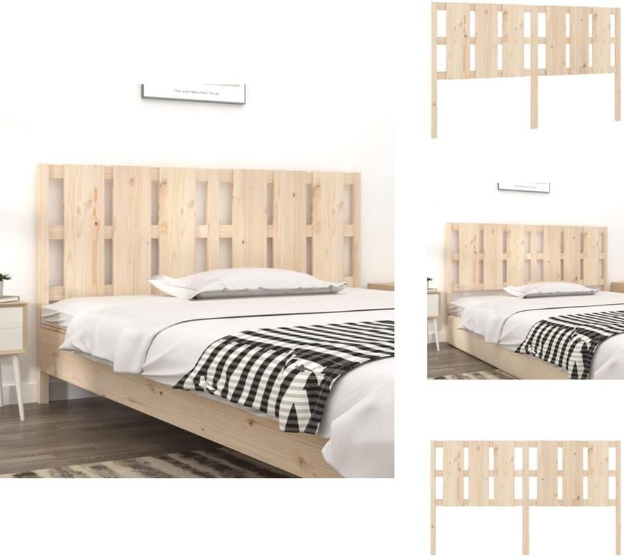 VidaXL Hoofdbord Hoofdborden Hoofdeinde Houten Hoofdbord 185 5x4x100 cm massief grenenhout zwart
