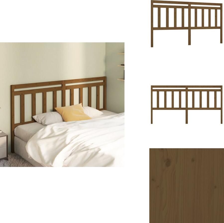 VidaXL Hoofdbord Hoofdborden Hoofdeinde Houten Hoofdbord 186x4x100 cm massief grenenhout honingbruin