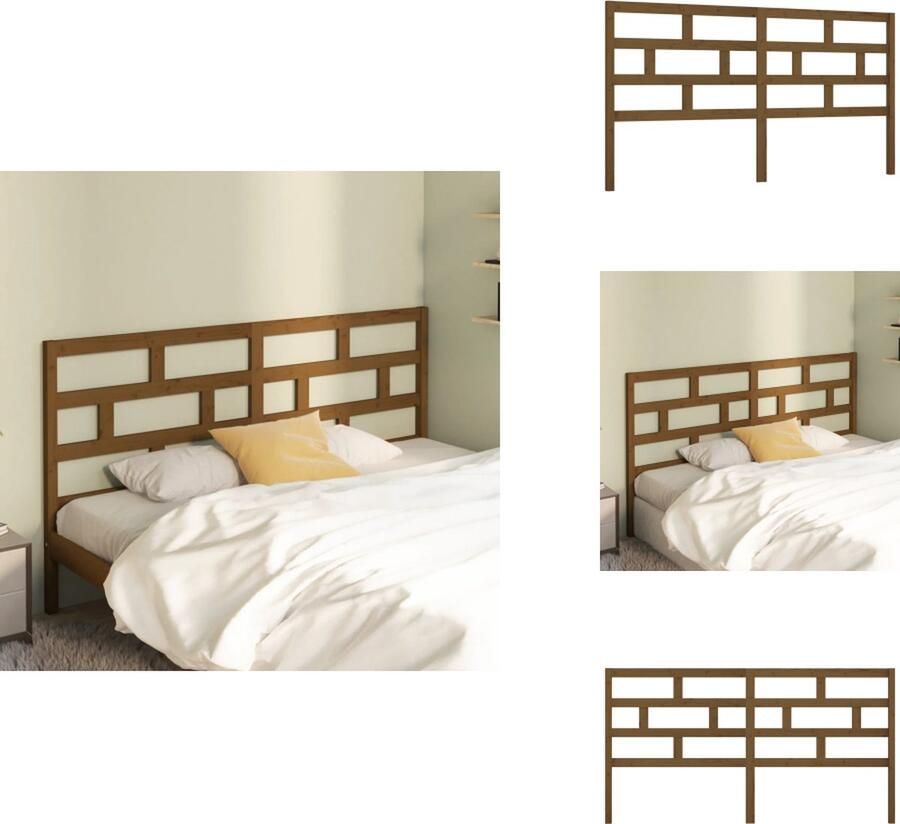 VidaXL Hoofdbord Hoofdborden Hoofdeinde Houten Hoofdbord 186x4x100 cm massief grenenhout honingbruin
