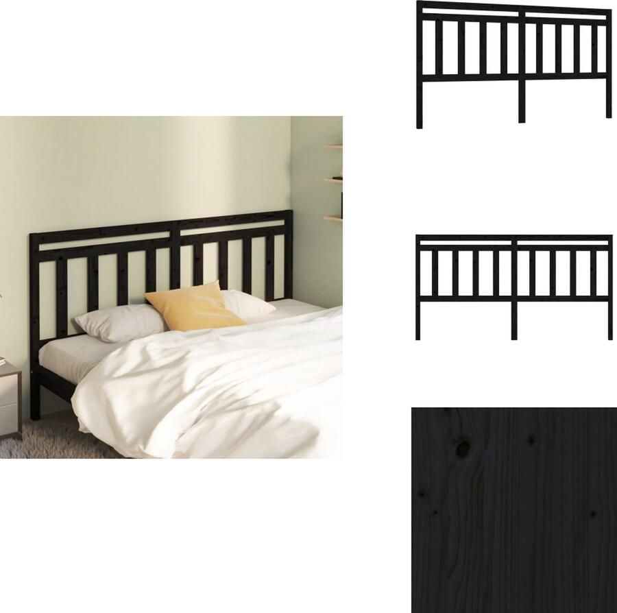 VidaXL Houten Hoofdeinde Trendy Design Hoofdbord 186 x 4 x 100 cm Ken- Klassieke Uitstraling Bedonderdeel