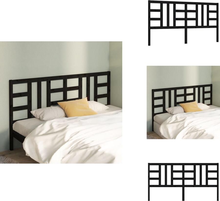 VidaXL Houten Hoofdeinde Trendy Design Hoofdbord 186 x 4 x 100 cm Ken- Klassieke Uitstraling Bedonderdeel - Foto 2
