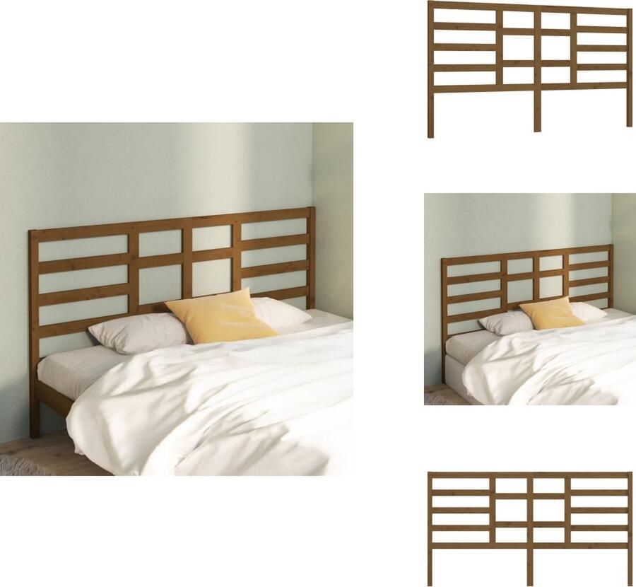 VidaXL Hoofdbord Hoofdborden Hoofdeinde Houten Hoofdbord 186x4x104 cm massief grenenhout honingbruin