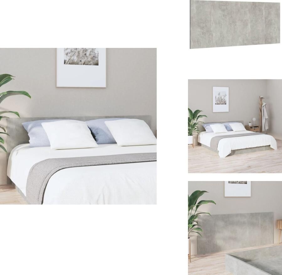 VidaXL Hoofdbord Hoofdborden Hoofdeinde Houten Hoofdbord 200x1-5x80 cm bewerkt hout betongrijs