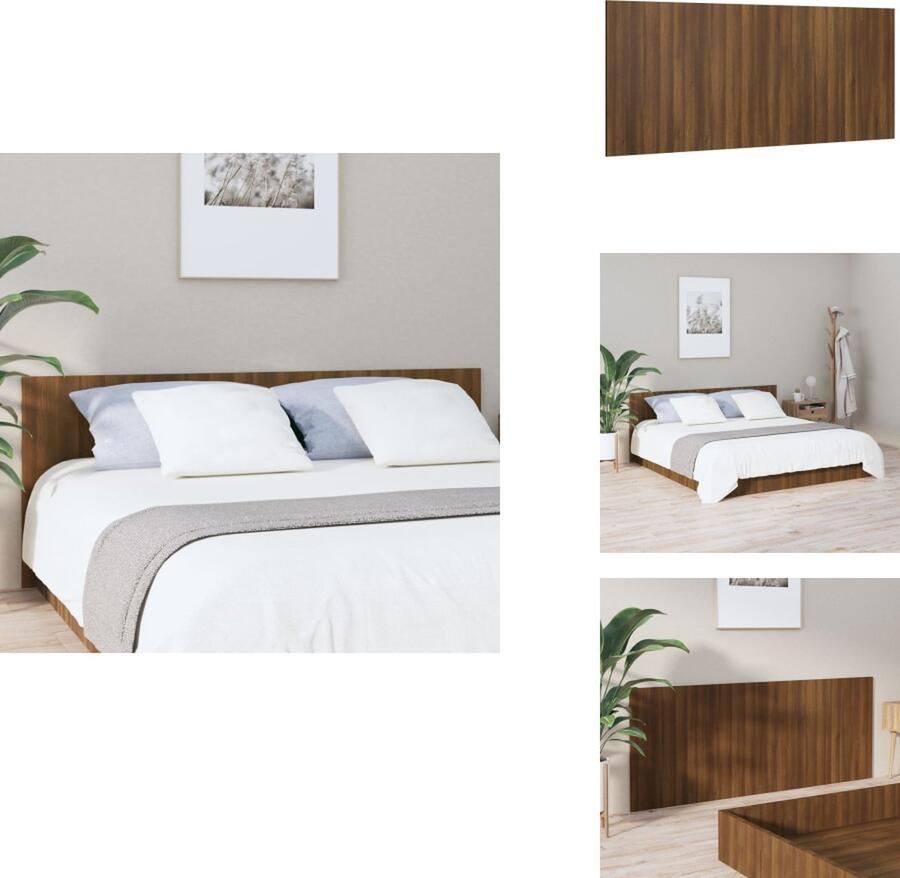 VidaXL Houten Hoofdeinde Trendy Hoofdbord voor Bedden zonder Hoofdeinde 200 x 1.5 x 80 cm Bruineiken Bedonderdeel