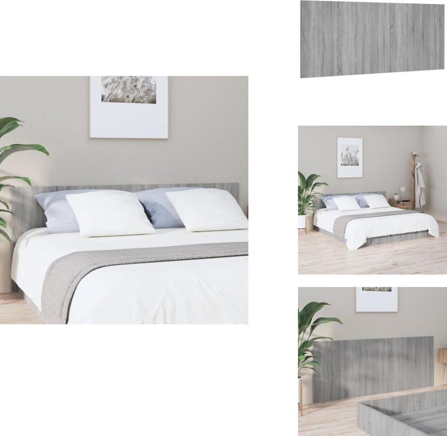 VidaXL Hoofdbord Hoofdborden Hoofdeinde Houten Hoofdbord 200x1-5x80 cm bewerkt hout grijs sonoma eikenkleurig