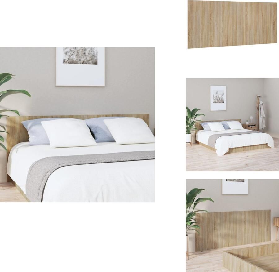 VidaXL Hoofdbord Hoofdborden Hoofdeinde Houten Hoofdbord 200x1 5x80 cm bewerkt hout sonoma eikenkleurig