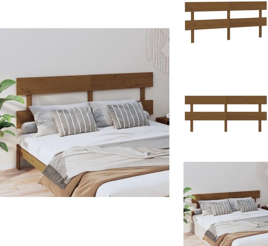 VidaXL Hoofdbord Hoofdborden Hoofdeinde Houten Hoofdbord 204x3x81 cm massief grenenhout honingbruin