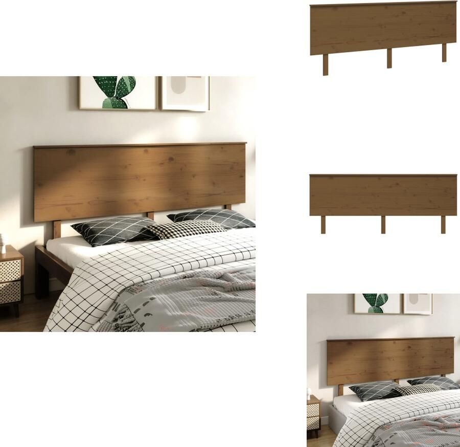 VidaXL Hoofdbord Hoofdborden Hoofdeinde Houten Hoofdbord 204x6x82 5 cm massief grenenhout honingbruin