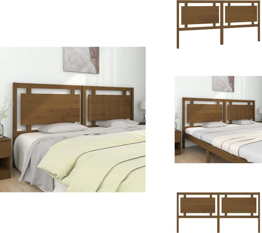 VidaXL Hoofdbord Hoofdborden Hoofdeinde Houten Hoofdbord 205 5x4x100 cm massief grenenhout honingbruin