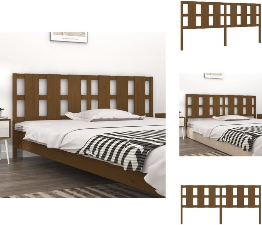 VidaXL Hoofdbord Hoofdborden Hoofdeinde Houten Hoofdbord 205-5x4x100 cm massief grenenhout honingbruin