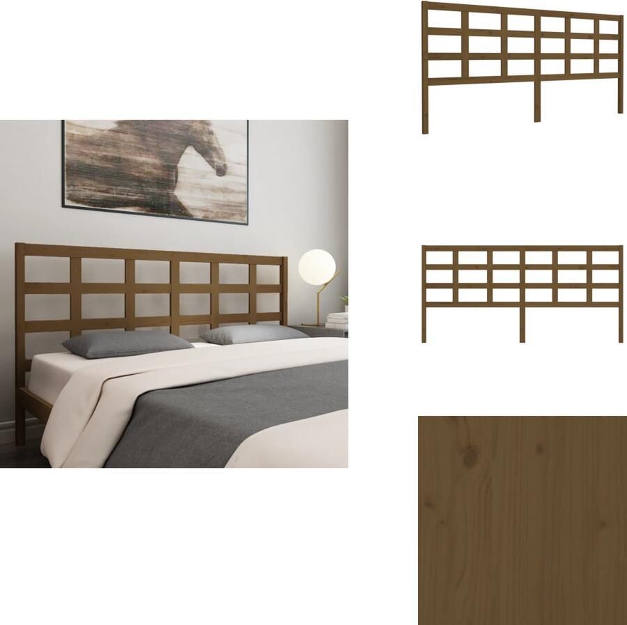 VidaXL Hoofdbord Hoofdborden Hoofdeinde Houten Hoofdbord 205 5x4x100 cm massief grenenhout honingbruin