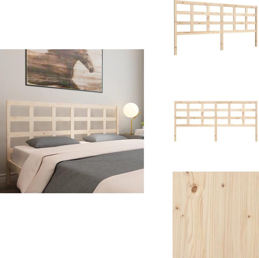VidaXL Hoofdbord Hoofdborden Hoofdeinde Houten Hoofdbord 205-5x4x100 cm massief grenenhout