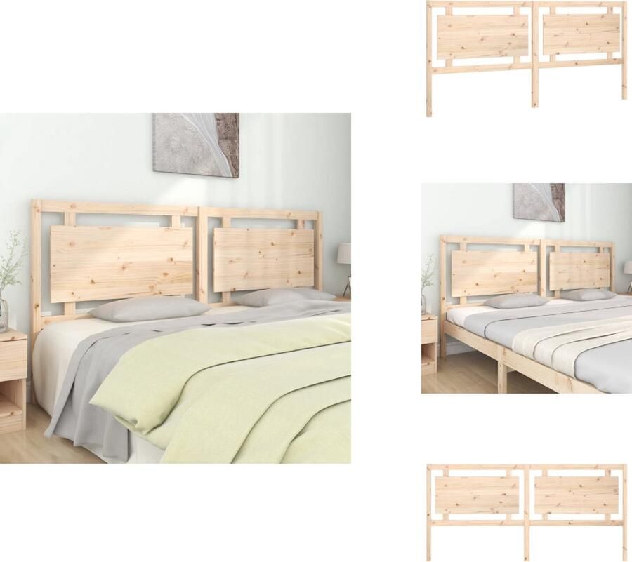 VidaXL Hoofdbord Hoofdborden Hoofdeinde Houten Hoofdbord 205 5x4x100 cm massief grenenhout - Foto 2