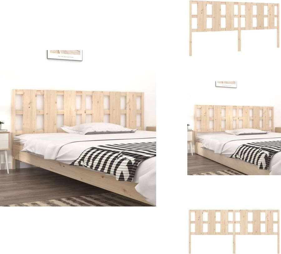 VidaXL Hoofdbord Hoofdborden Hoofdeinde Houten Hoofdbord 205-5x4x100 cm massief grenenhout - Foto 4