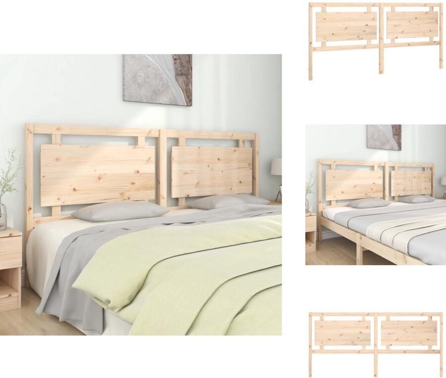 VidaXL Hoofdbord Hoofdborden Hoofdeinde Houten Hoofdbord 205 5x4x100 cm massief grenenhout