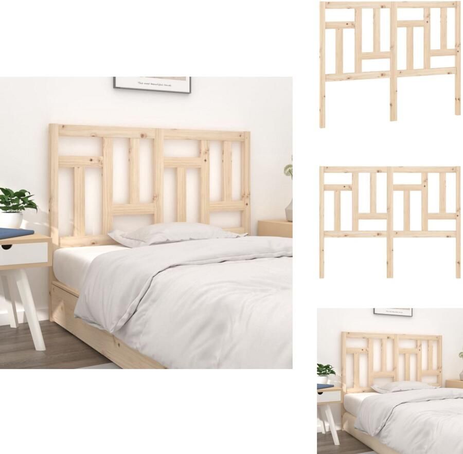 VidaXL Hoofdbord Hoofdborden Hoofdeinde Houten Hoofdbord 205-5x4x100 cm massief grenenhout - Foto 2