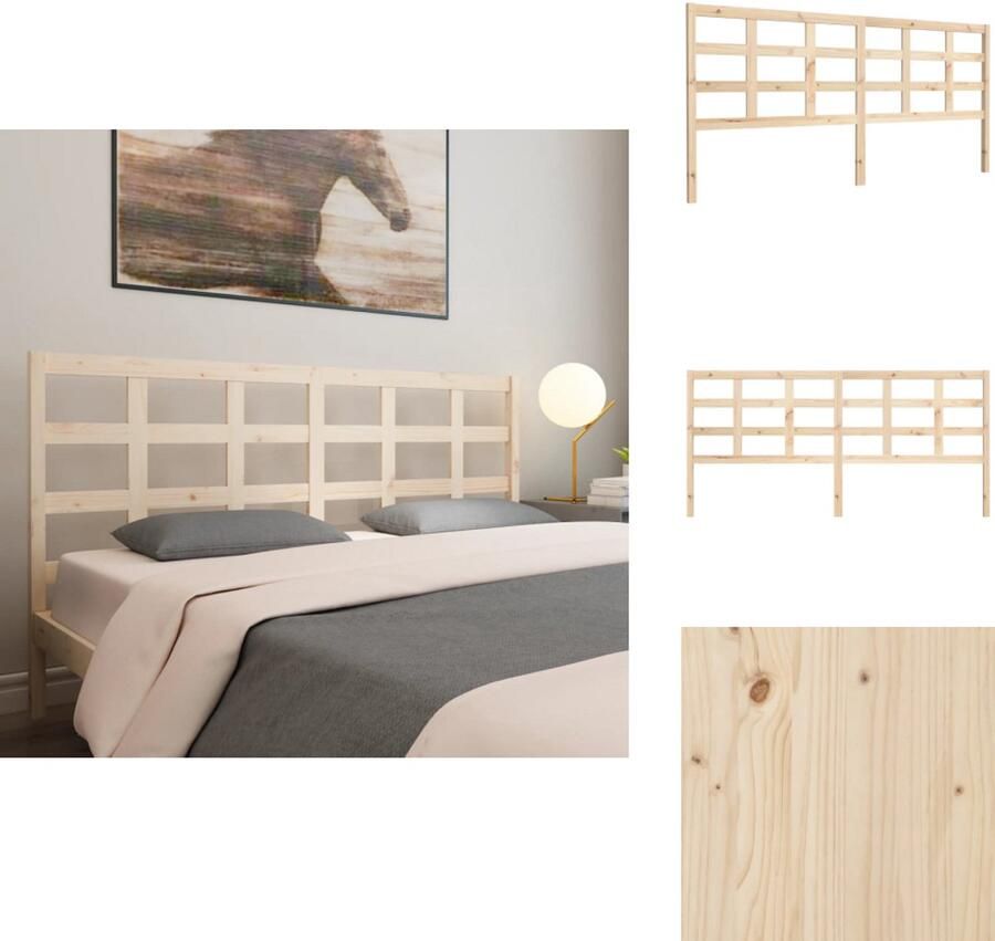 VidaXL Hoofdbord Hoofdborden Hoofdeinde Houten Hoofdbord 205-5x4x100 cm massief grenenhout - Foto 3