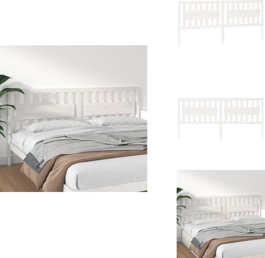 VidaXL Hoofdbord Hoofdborden Hoofdeinde Houten Hoofdbord 205 5x4x100 cm massief grenenhout wit