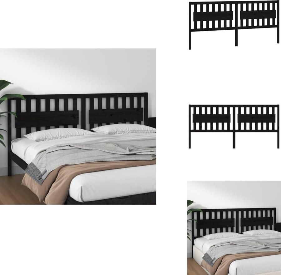 VidaXL Hoofdbord Hoofdborden Hoofdeinde Houten Hoofdbord 205-5x4x100 cm massief grenenhout zwart
