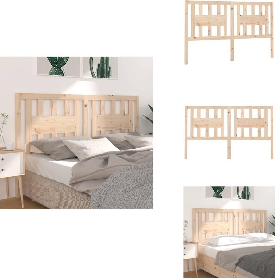 VidaXL Houten Hoofdeinde Klassieke Uitstraling Hoofdbord 206x4x100 cm Massief Grenenhout Bedonderdeel
