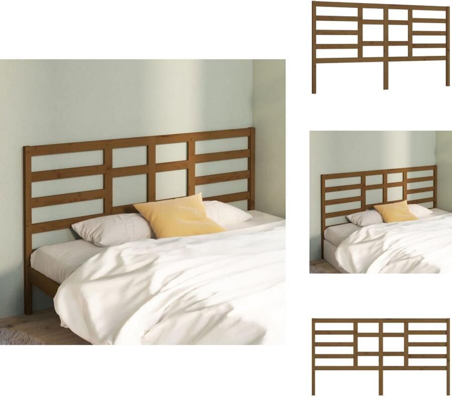 VidaXL Hoofdbord Hoofdborden Hoofdeinde Houten Hoofdbord 206x4x104 cm massief grenenhout honingbruin